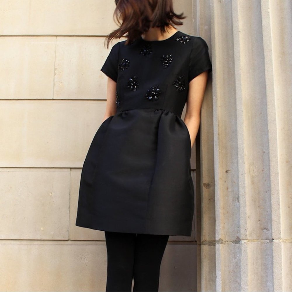 Kate Spade Dress Cocktail Mini Black Las Vegas Jewel Embellished Sz 2